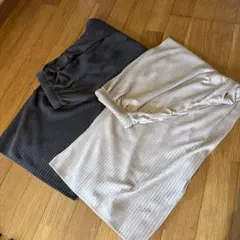 断捨離中　UNIQLO プリーツストレートパンツ　M グレー　ナチュラル