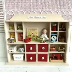 飾り棚　ミニチュア家具　カントリー　ディスプレイ　ドールハウス　#011