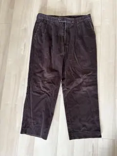 ENRO ダークブラウン コーデュロイ ワイドパンツ