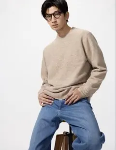 【1回使用美品】UNIQLO スフレヤーンクルーネックセーター