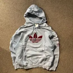 90s adidas 万国旗タグ OLD プルオーバー パーカー フェード