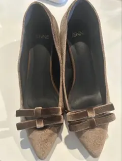 JENNE ブラウン ベルベット パンプスのサムネイル