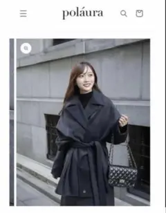 ポローラ poláura MANY WAYウールロングトレンチコート ブラウン