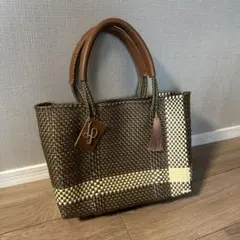 新品 未使用 Lady Paola レディパオラ メルカドバッグ ネイビー 革