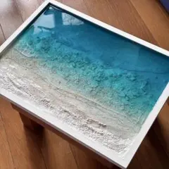 “오키나와의 바다를 느껴보세요” 오션 레진 아트/텍스처 아트/30×40cm