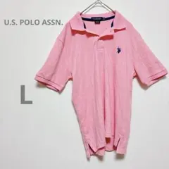 ユーエスポロアッスン  90s スケーター  ポロシャツ　ピンク　L