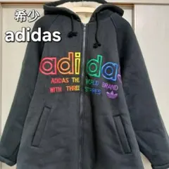希少　80s　adidas フルジップパーカー　 アディダス　でかロゴ　白タグ
