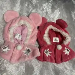 ディズニーストア シークレットポンチョ 赤 ピンク セット