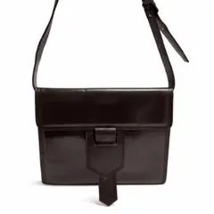 YVES SAINT LAURENT レザーショルダーバッグ ブラウン