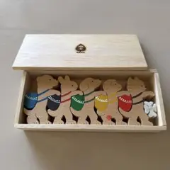 木製どうぶつピクニック　知育玩具セット　杢