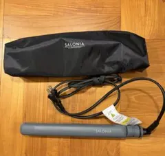 SALONIA ストレートヘアアイロン グレー 耐熱ポーチ付き　SL004S