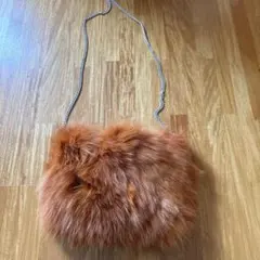 ROSE BUD オレンジ ファー ショルダーバッグ