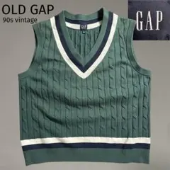 美品 OLD GAP 90s ニット ベスト 紺タグ L オールドギャップ