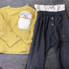 フリースモチーフ付きトップスとズボンセット