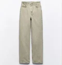 ザラ　ZARA Z1975 ストレートレッグ ハイウエスト デニムパン ツ