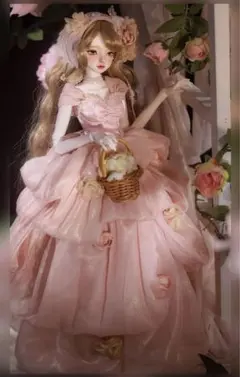 BJDドール フルセット 姫系ドレス ピンクロリータ アウトフィット