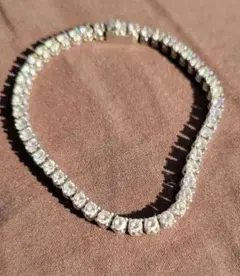 GRA証明書付き】モアサナイト テニスネックレス 18K GP 5mm 大粒