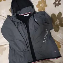 ELLE SPORT フード付きナイロンジャケット グレー