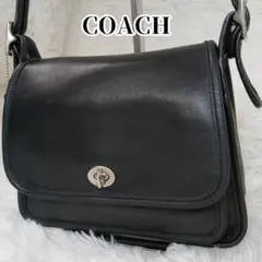 美品✨オールドコーチ ショルダーバッグ ターンロック レザー ブラック 9061