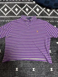 Polo by Ralph Lauren 紫緑ストライプ ポロシャツ