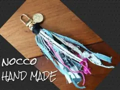 No639【DENIM✖️引き揃え糸 Coin Charm❤️】デニムストラップ