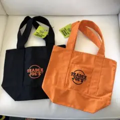 Trader Joe’s トレジョ ミニトート 2色セット　黒　オレンジ