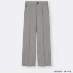 いまだけ値下げ！ヘリンボーンハイウエストワイドパンツ　グレー