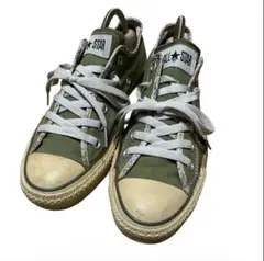 CONVERSE コンバースオールスター ローカット オリーブ 花柄 24㌢