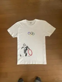 Tシャツ バンクシー Thug steel Olympic Ring(白)