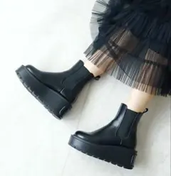 Futier land 厚底 サイドゴア ショートブーツ 23cm