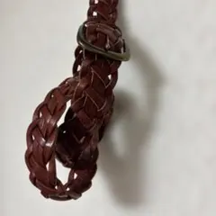 ブラウン レザー 編み込みベルト