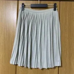 プリーツスカート グレー ひざ丈スカート