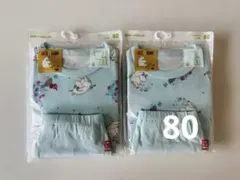 【新品】UNIQLO ユニクロ 半袖パジャマ　 ムーミン　80 2着セット