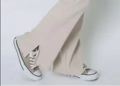 NOAHL ノアル　リブフレアパンツ　ベージュ