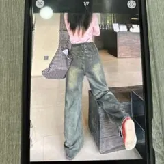 シーン　SHEIN ハイウエストワイドレッグデニムさらに値下げ