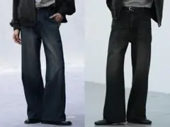 CURVED FLARE DENIM SLACKS - メルカリ