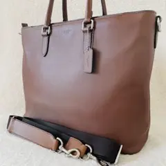 COACHトートバッグ ビジネスバッグ ベケット 2way 茶色 肩掛け