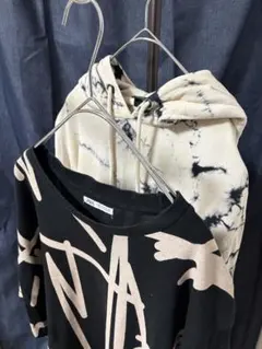 ZARA 【2点SET】アイボリーのタイダイフーディーのセット