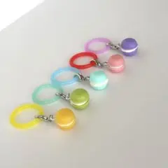 スイーツチャーム マカロン ハンドメイド　レジン めじるしチャーム（5個セット）