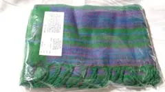 マライカ　 グリーン系フリンジ付きマフラー