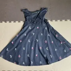 BeBe 花柄刺繍 ノースリーブワンピース 130cm
