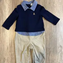 baby gap 長袖ロンパース　重ね着風　男の子　約60cm