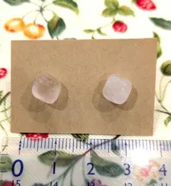 天然石のピアス　ローズクォーツ