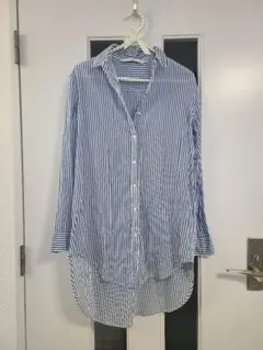 ZARA　ストライプ　ブルー