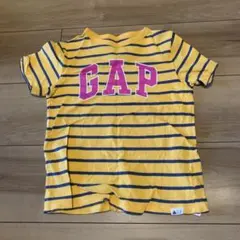 ベビーギャップ　ボーダー　ロゴ　半袖Tシャツ　黄色　110cm 男の子のサムネイル