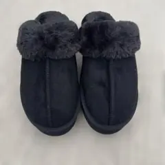 黒スエードファー付きムートンブーツ