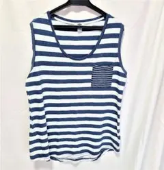 ★ポケット付きＴシャツ　ボーダー★ノースリーブのサムネイル