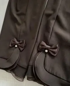 GALLERY VISCONTI パンツ リボン パール装飾　茶系　未使用のサムネイル