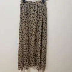 ビューティー＆ユース レオパードティアードシフォンスカート 美品
