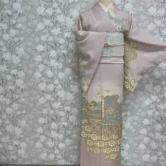8172］訪問着 花鳥文様 ぼかし しつけ付 正絹 着物 袷 - メルカリ